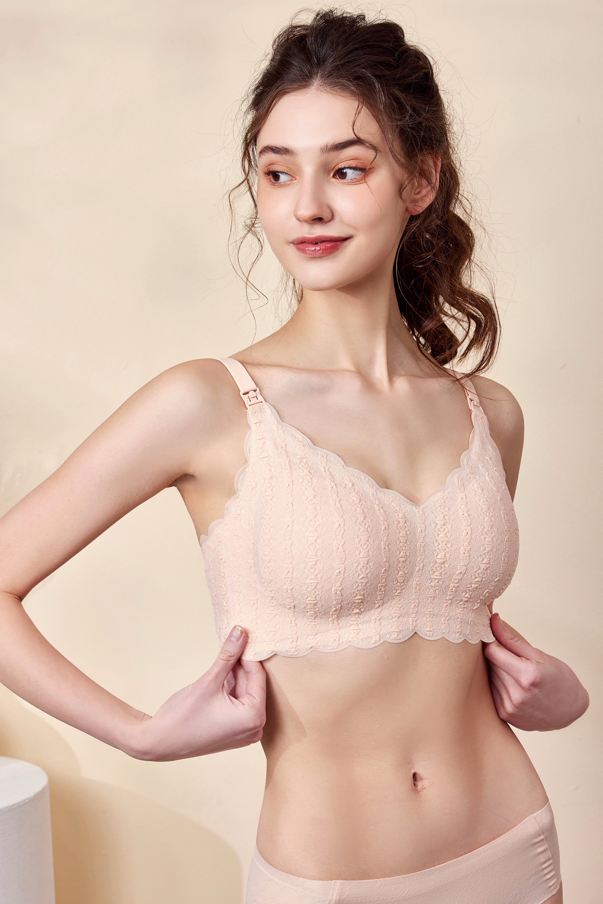 Nursing Bras for Breastfeeding, Natural Shape Breastfeeding Bra, Seamless Pregnancy Bra Jelly Strip Support Comfort